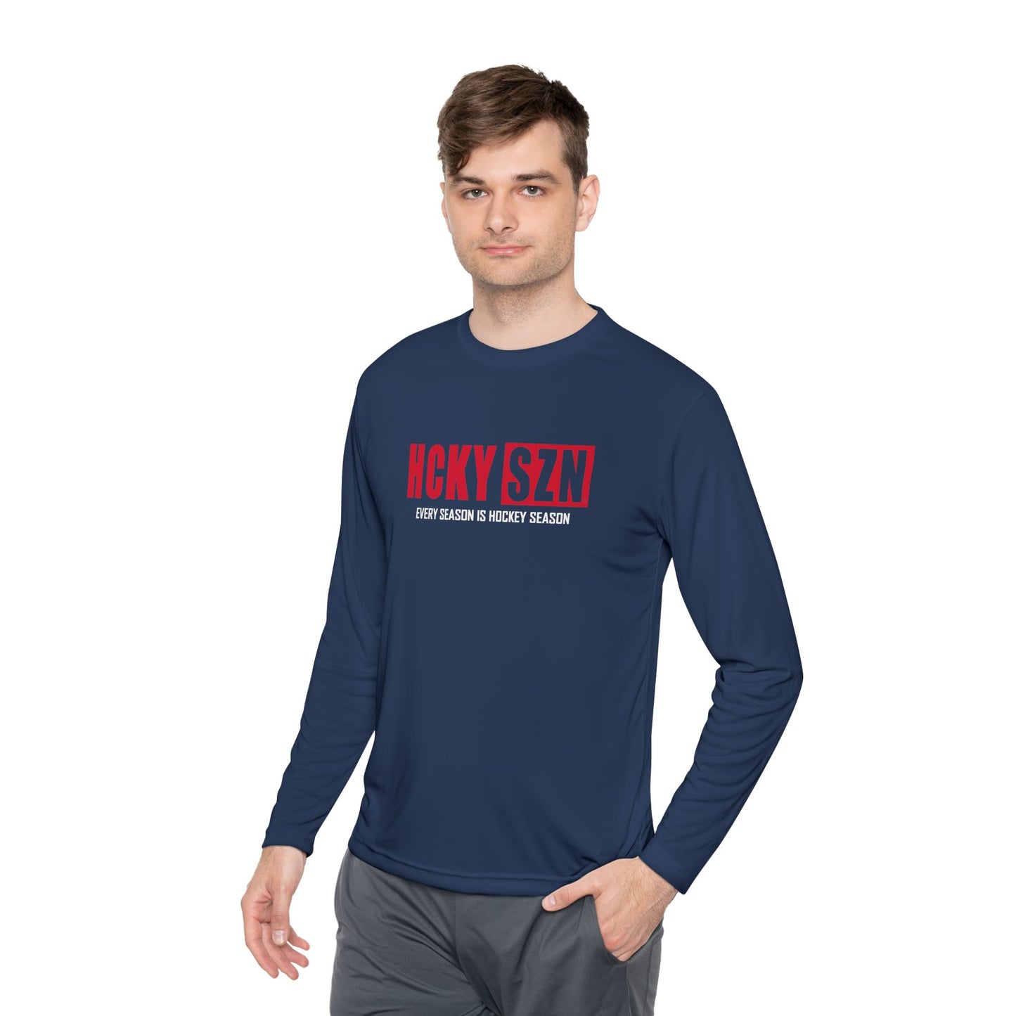 Every Season is HCKYSZN Performance Long Sleeve Tee - Red Logo