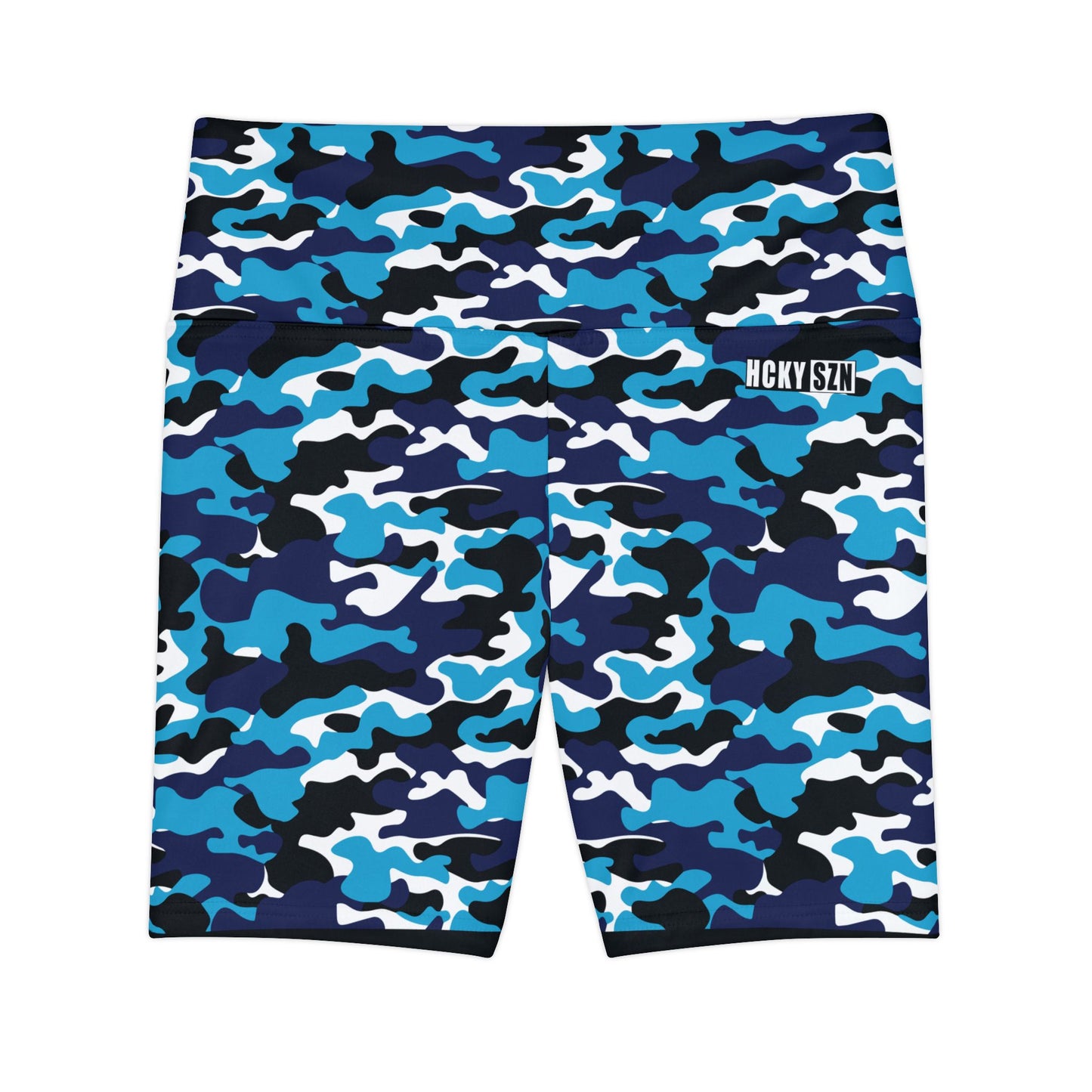 HKY SZN High Waisted Workout Shorts (Lightning Camo)