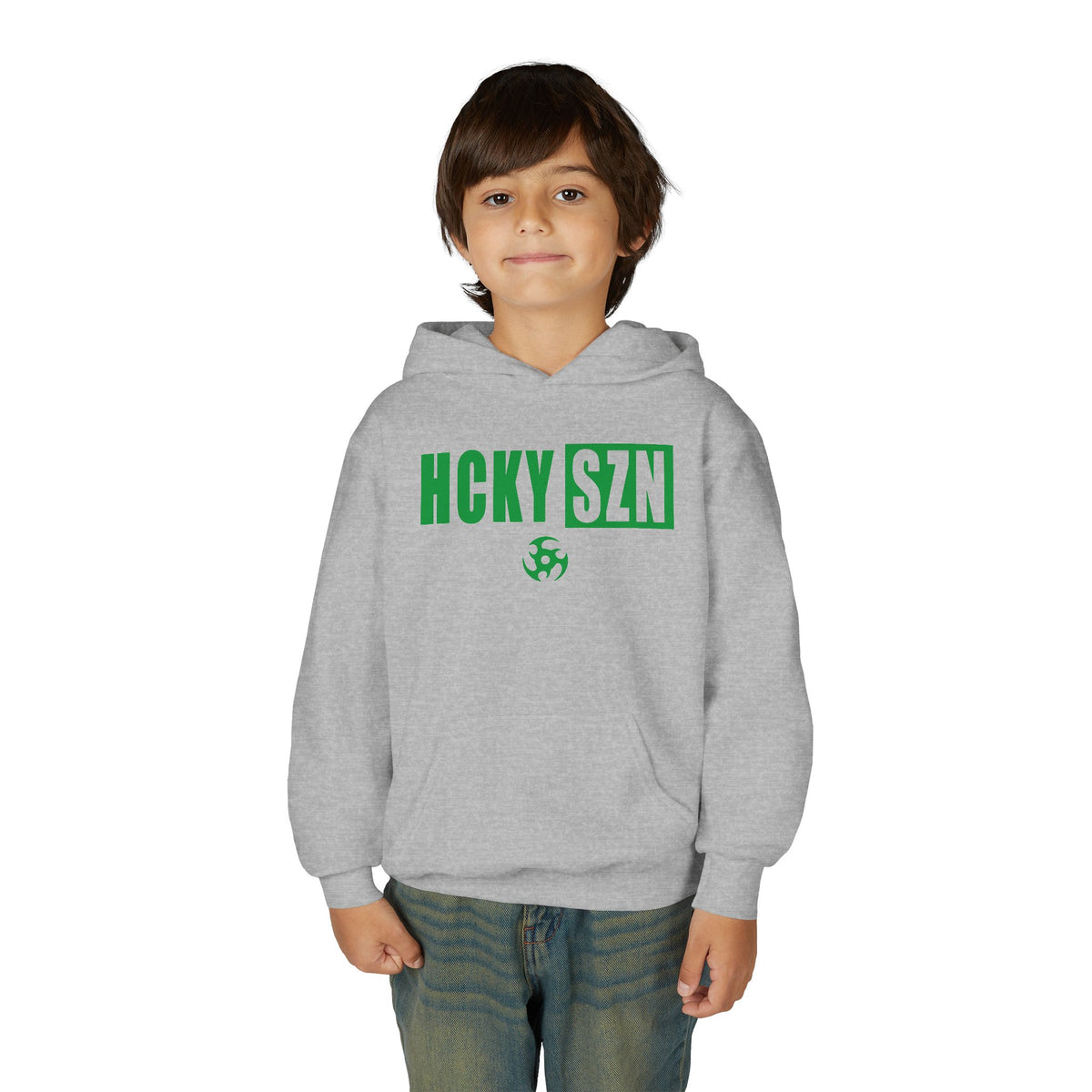 Youth HCKY SZN (Green Logo) Hooded Sweatshirt - Various Colors