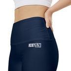 HKY SZN High Waisted Workout Shorts (Midnight Navy)