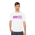 HCKYSZN (Flagship Logo) Adult Performance Tee - White/Fuchsia