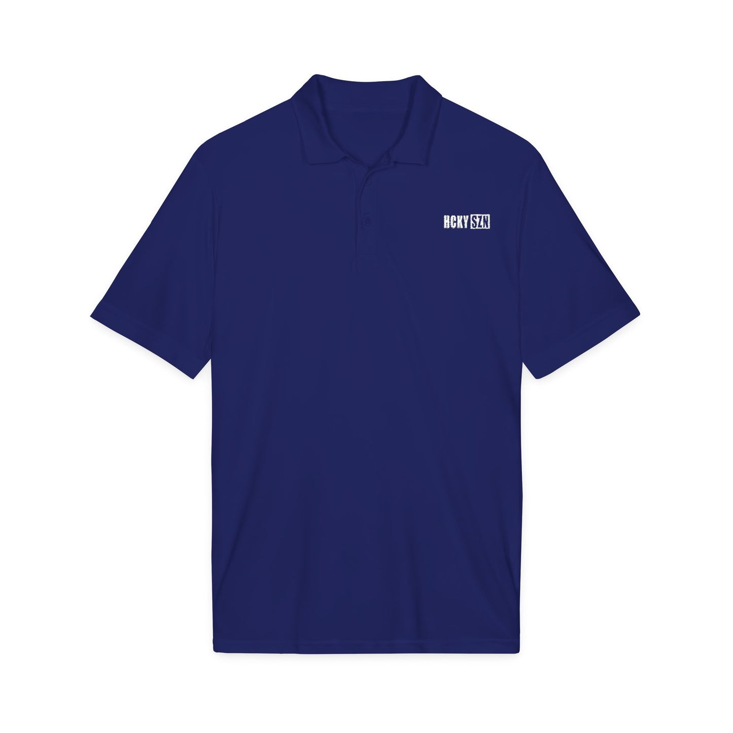 HCKY SZN Embroidered Performance Hockey Polo (True Royal)