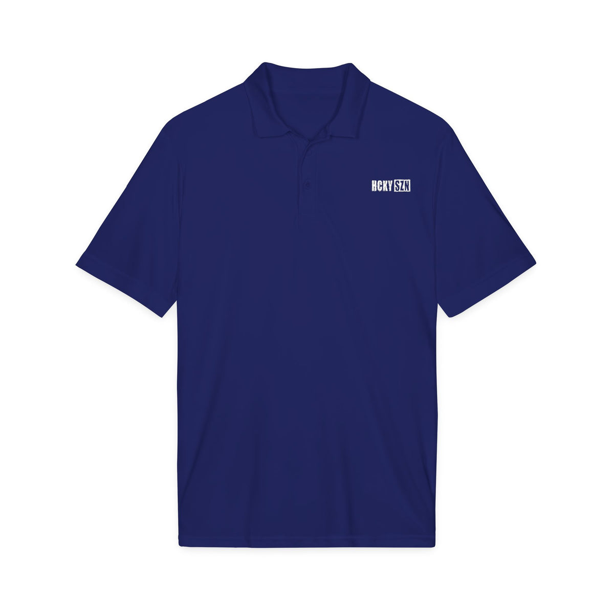 HCKY SZN Embroidered Performance Hockey Polo (True Royal)