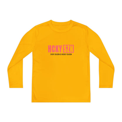 Every Season is HCKY SZN Youth Competitor Long Sleeve Tee (Peach Logo) - Various Colors