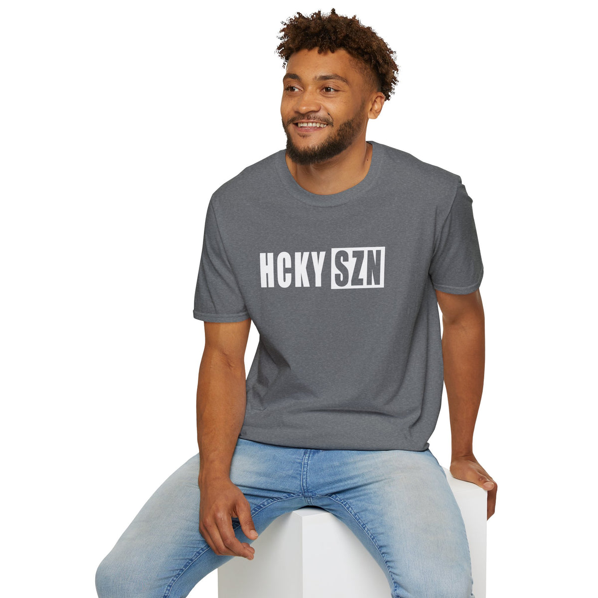 HCKY SZN Softstyle Tee Shirt (Heather Graphite)