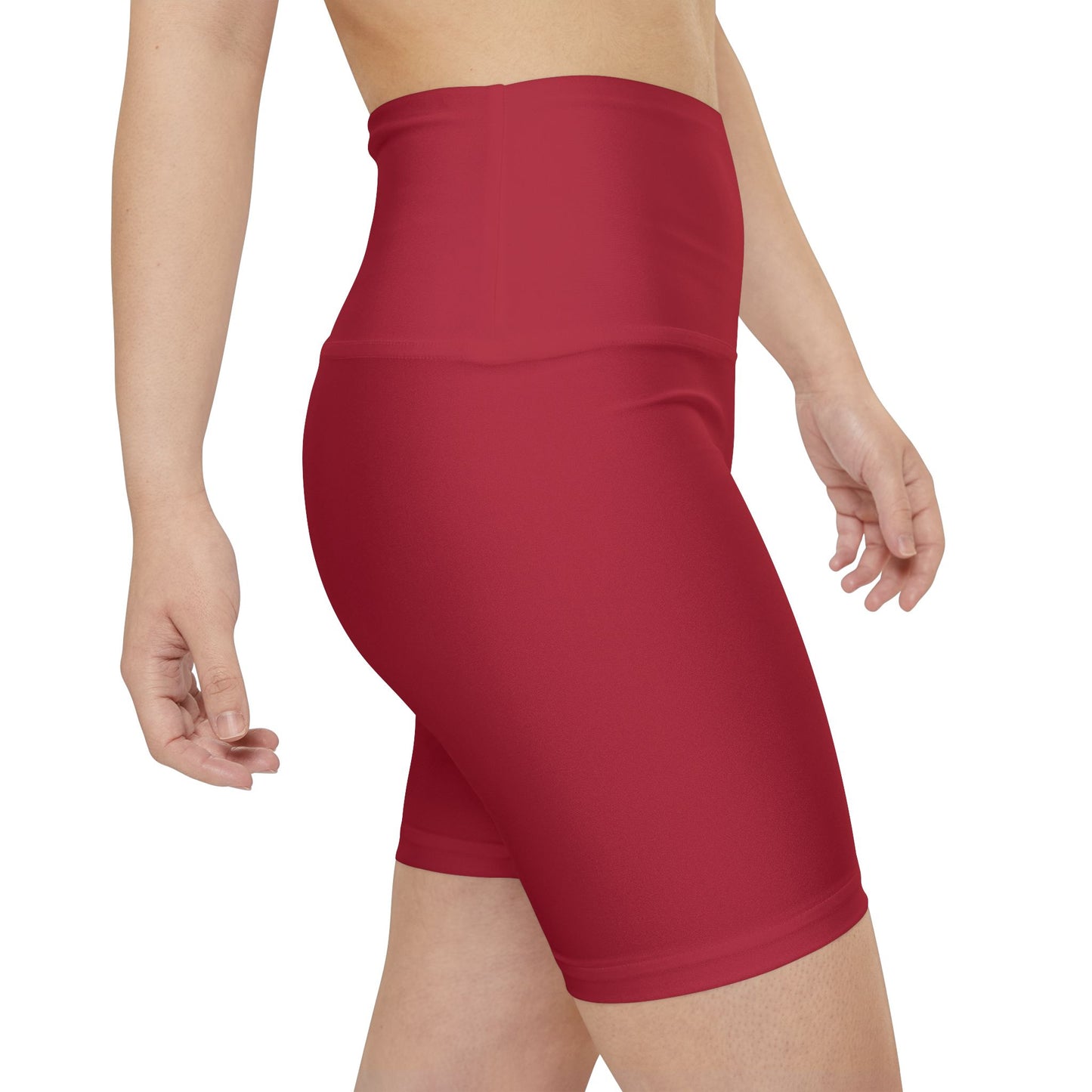 HKY SZN High Waisted Workout Shorts (Scarlet Red)