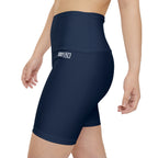 HKY SZN High Waisted Workout Shorts (Midnight Navy)