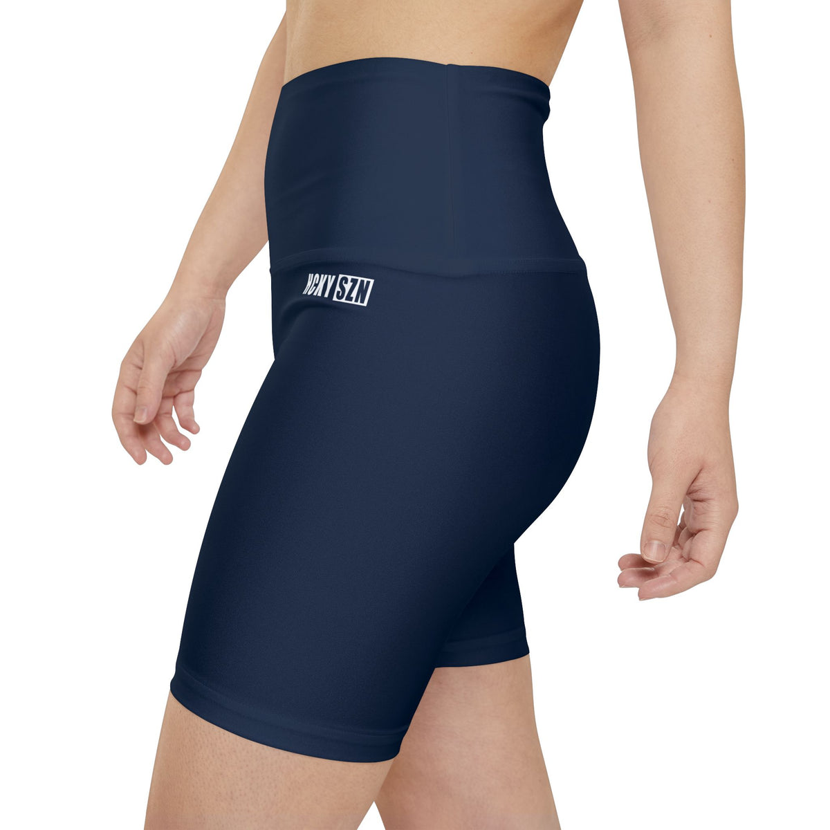 HKY SZN High Waisted Workout Shorts (Midnight Navy)