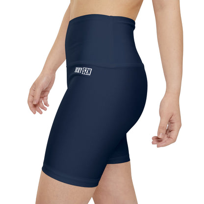 HKY SZN High Waisted Workout Shorts (Midnight Navy)