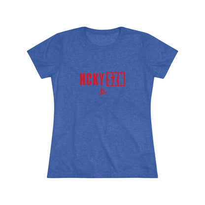 Women’s Hockey Vibe Triblend Tee (Red Logo)
