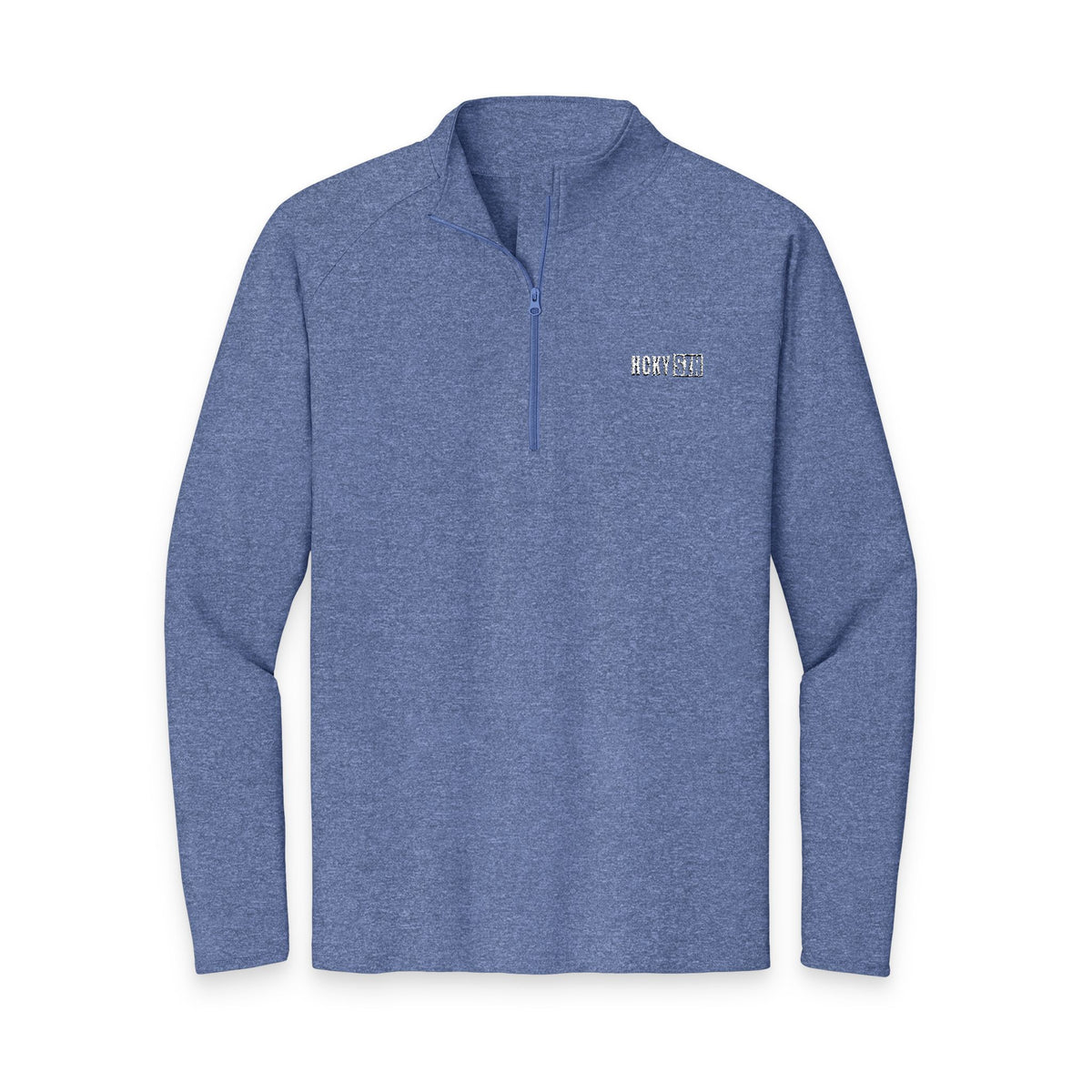 HCKY SZN Embroidered Quarter-Zip Pullover (Heather Navy/White)