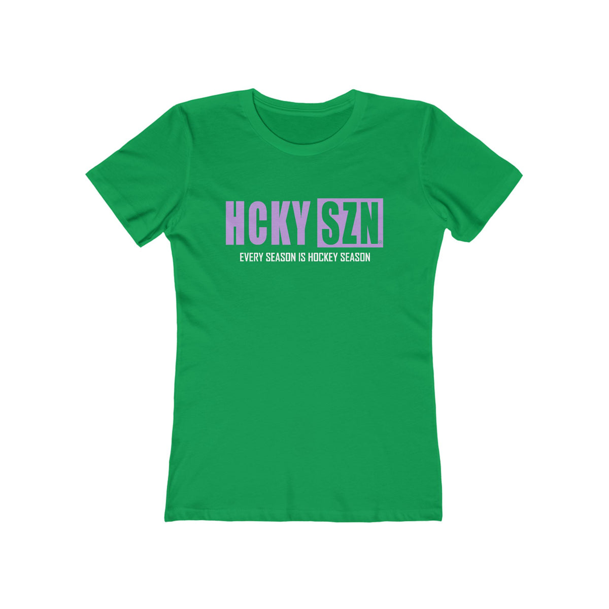 Every Season Is Hockey Season Women's Boyfriend Tee (Lavender Logo) - Various Colors