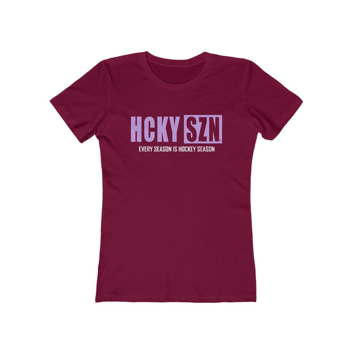 Every Season Is Hockey Season Women's Boyfriend Tee (Lavender Logo) - Various Colors