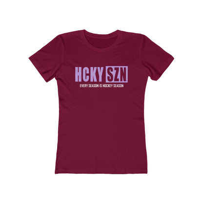 Every Season Is Hockey Season Women's Boyfriend Tee (Lavender Logo) - Various Colors