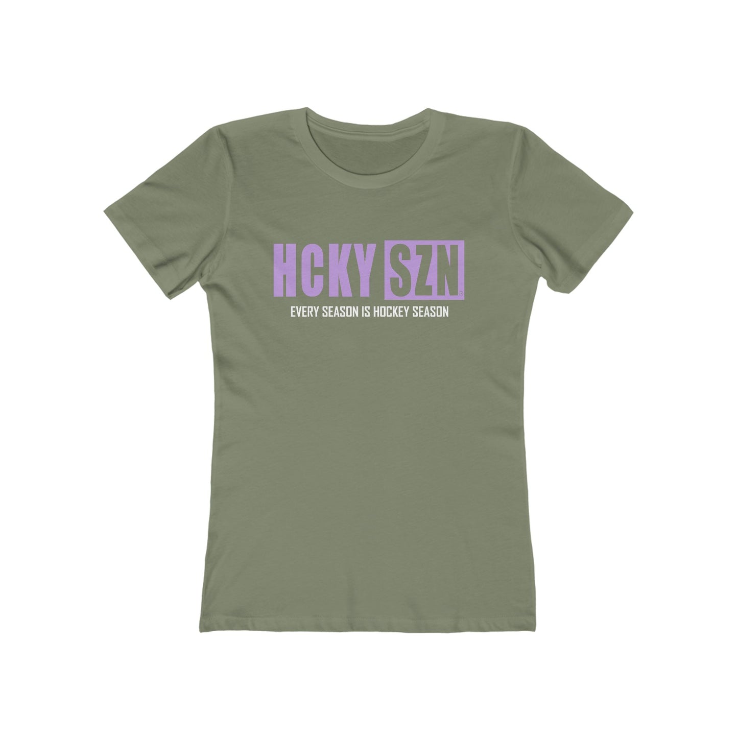 Every Season Is Hockey Season Women's Boyfriend Tee (Lavender Logo) - Various Colors