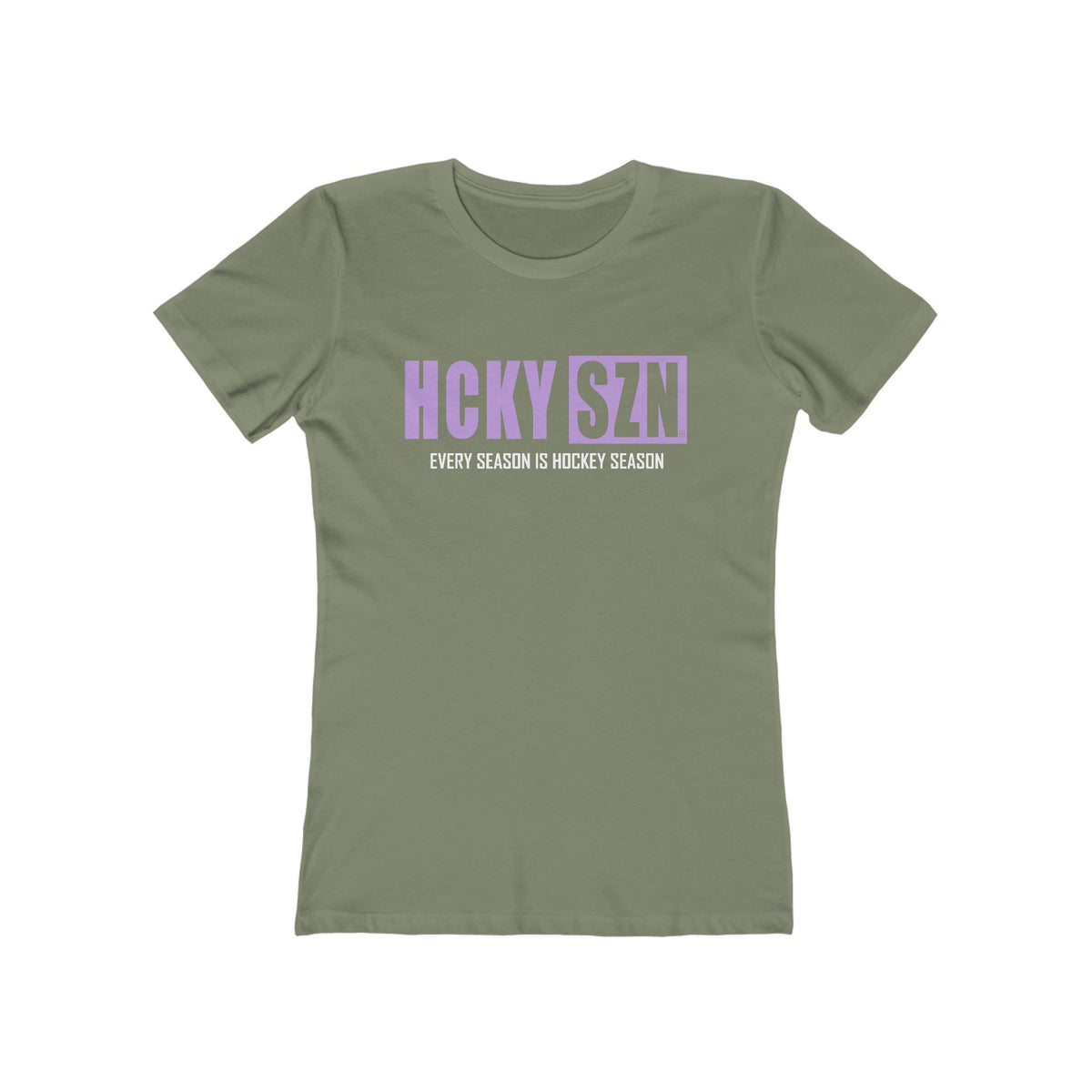 Every Season Is Hockey Season Women's Boyfriend Tee (Lavender Logo) - Various Colors