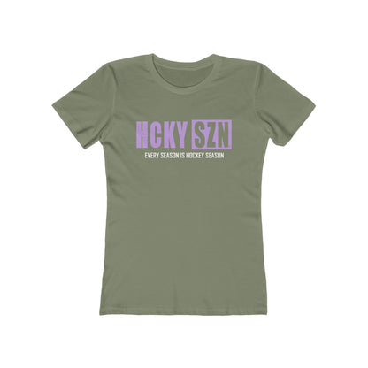 Every Season Is Hockey Season Women's Boyfriend Tee (Lavender Logo) - Various Colors
