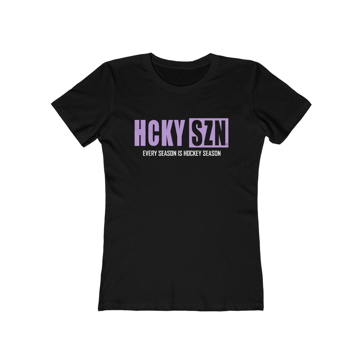 Every Season Is Hockey Season Women's Boyfriend Tee (Lavender Logo) - Various Colors