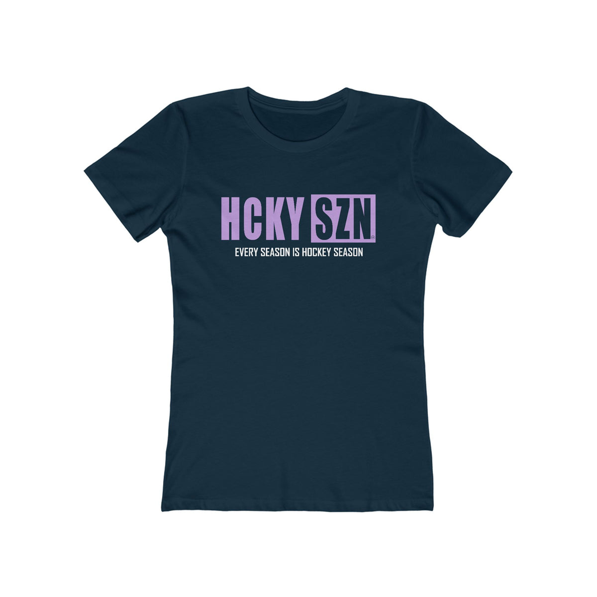 Every Season Is Hockey Season Women's Boyfriend Tee (Lavender Logo) - Various Colors