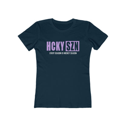 Every Season Is Hockey Season Women's Boyfriend Tee (Lavender Logo) - Various Colors