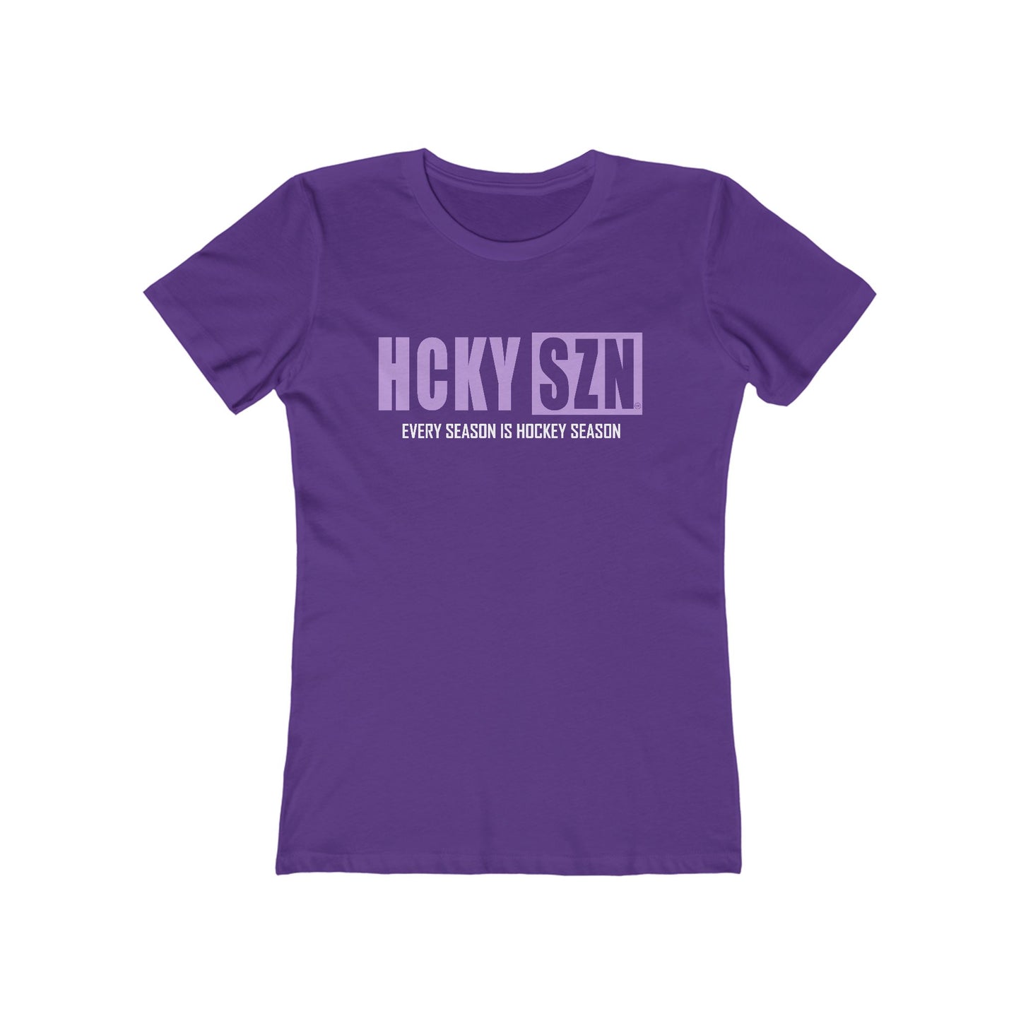 Every Season Is Hockey Season Women's Boyfriend Tee (Lavender Logo) - Various Colors