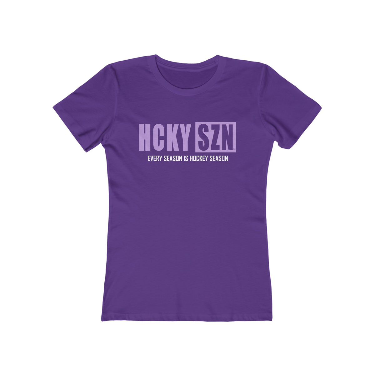 Every Season Is Hockey Season Women's Boyfriend Tee (Lavender Logo) - Various Colors