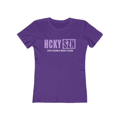 Every Season Is Hockey Season Women's Boyfriend Tee (Lavender Logo) - Various Colors