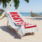Every Season is HCKY SZN Beach Towel (White/Red)