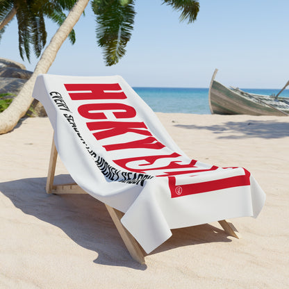 Every Season is HCKY SZN Beach Towel (White/Red)