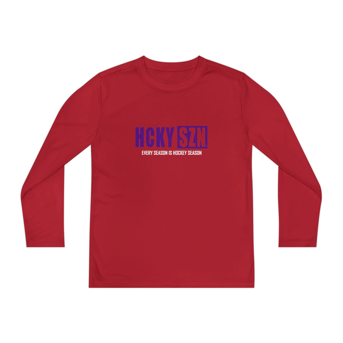 Every Season is HCKY SZN Youth Competitor Long Sleeve Tee (Purple Logo) - Various Colors