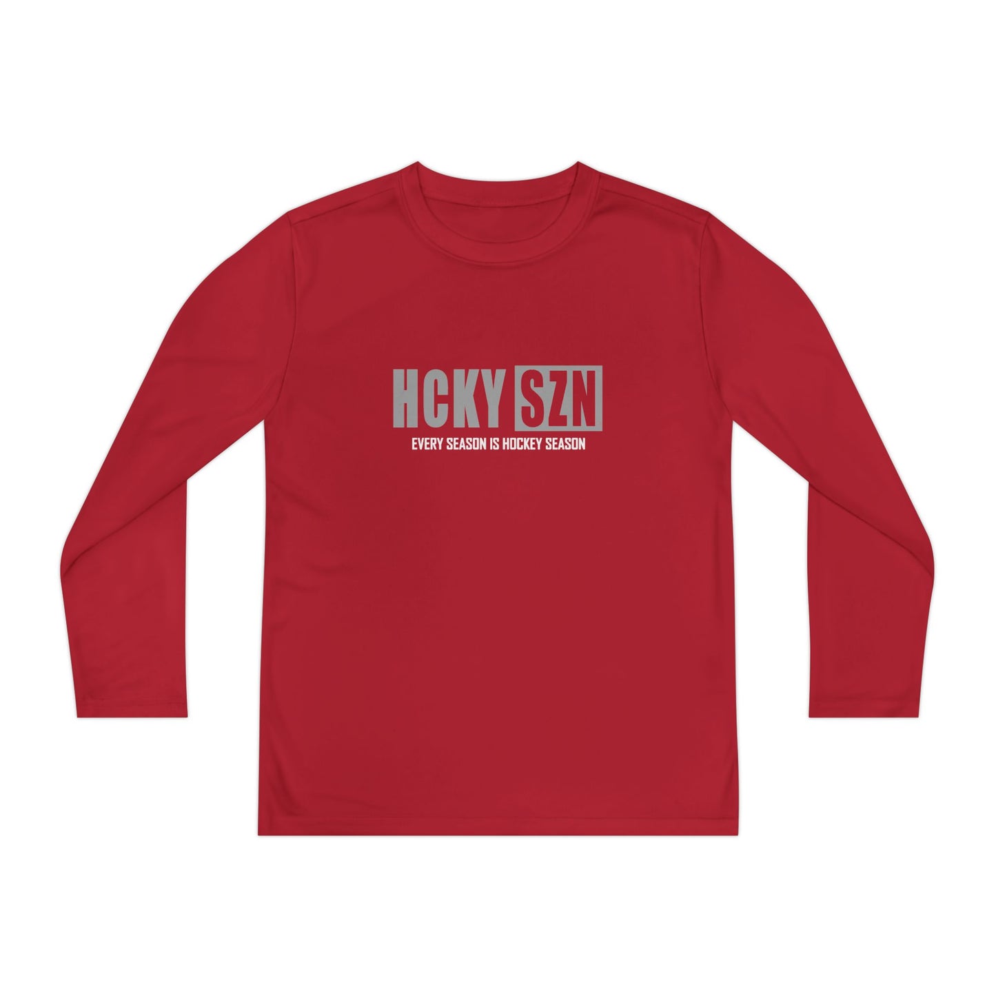 Every Season is HCKY SZN Youth Competitor Long Sleeve Tee (Grey Logo) - Various Colors