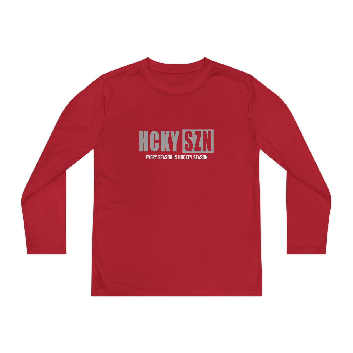 Every Season is HCKY SZN Youth Competitor Long Sleeve Tee (Grey Logo) - Various Colors
