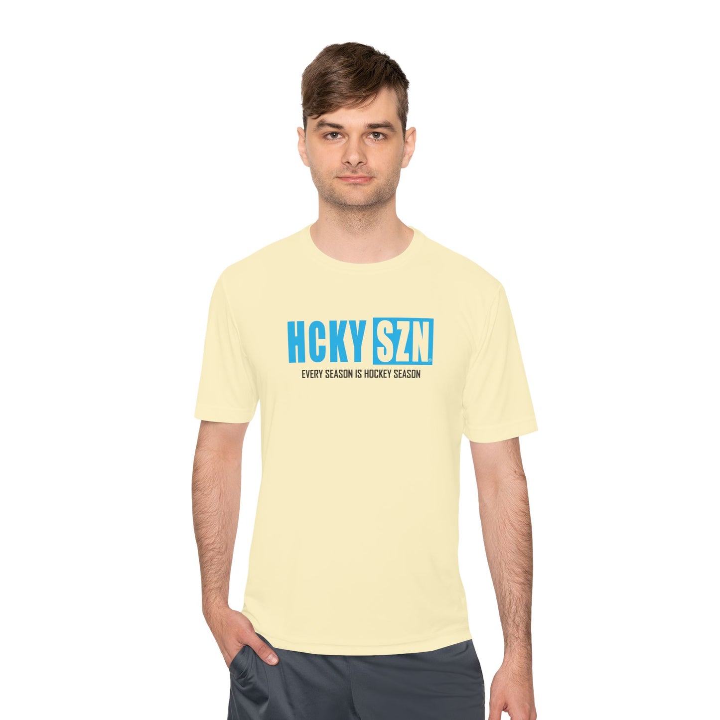 Every Season is HCKYS Performance Tee - Sky Blue Logo
