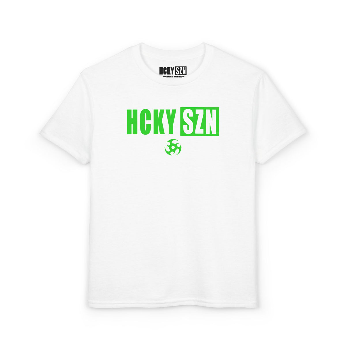 Youth HCKY SZN DryBlend Tee Shirt (Lime Logo) - Various Colors