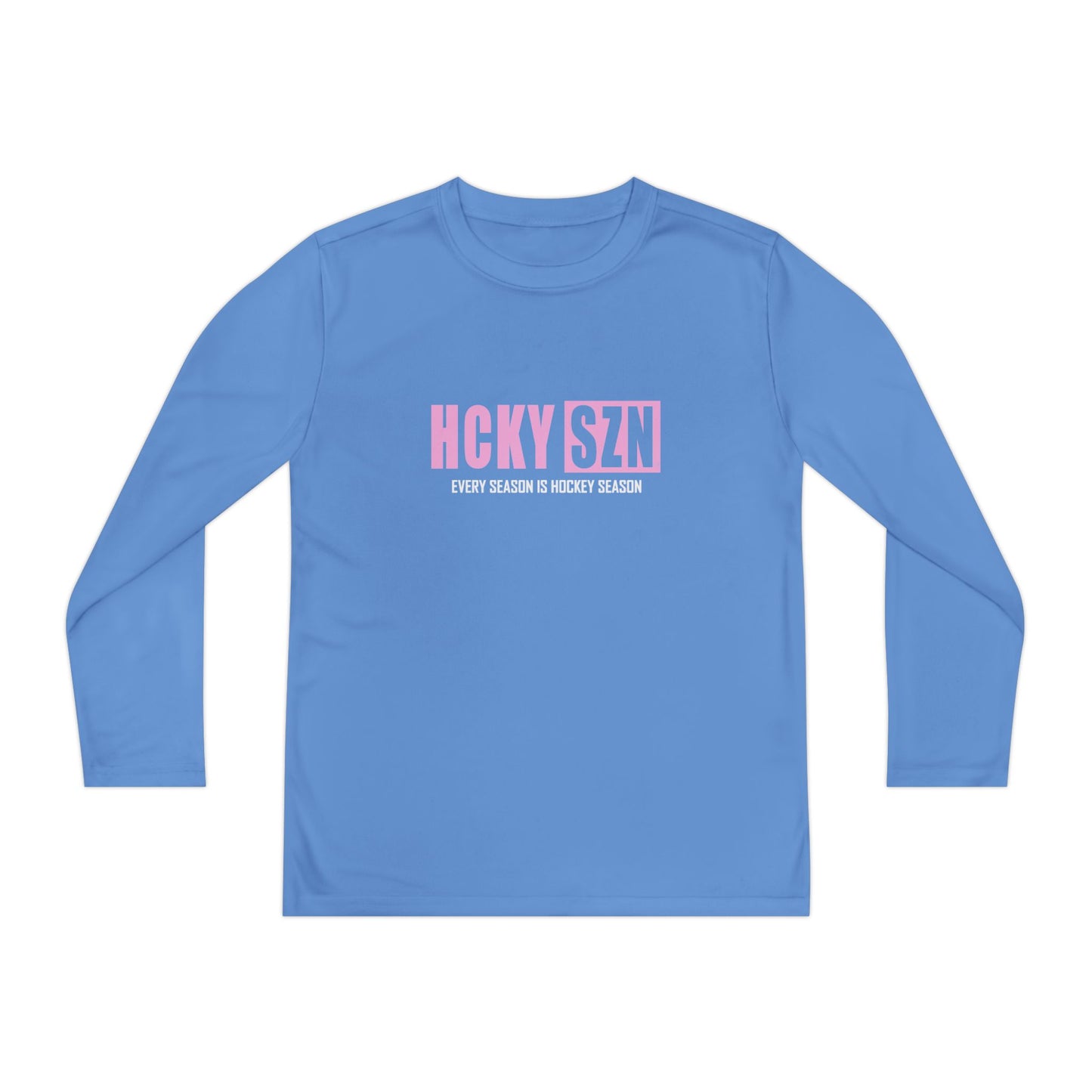 Every Season is HCKY SZN Youth Competitor Long Sleeve Tee (Pink Logo) - Various Colors