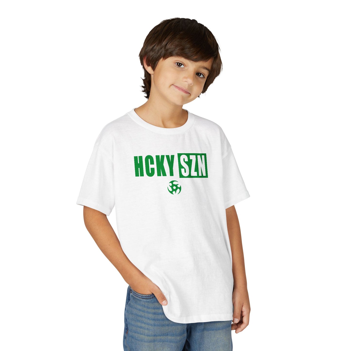 Youth HCKY SZN DryBlend Tee Shirt (Green Logo) - Various Colors
