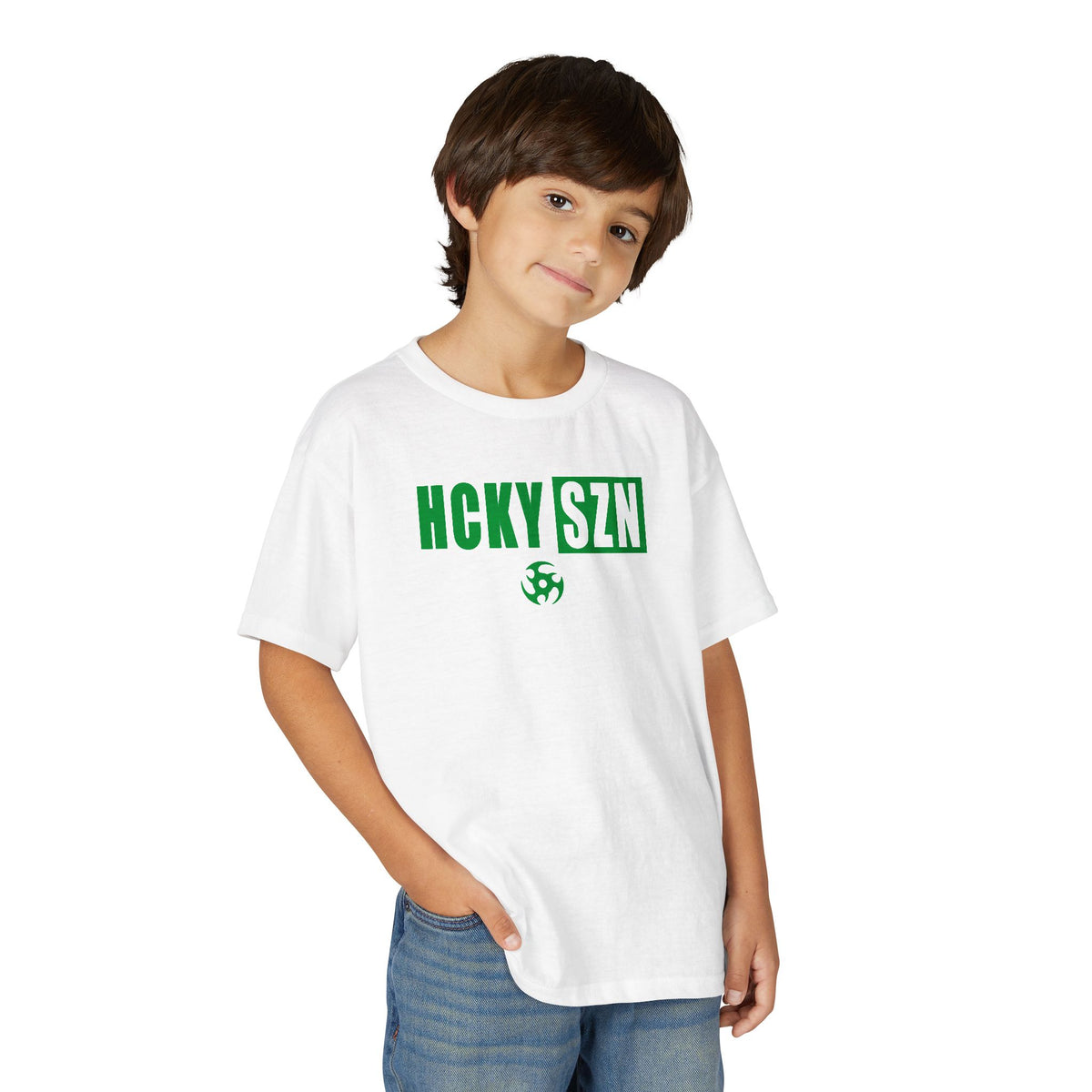 Youth HCKY SZN DryBlend Tee Shirt (Green Logo) - Various Colors