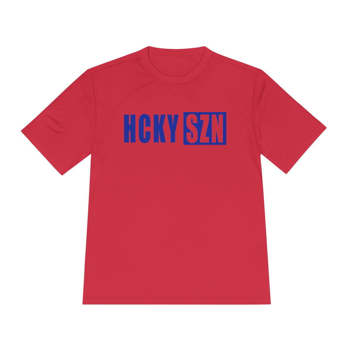 HCKYSZN (Flagship Logo) Adult Performance Tee - Red/Royal