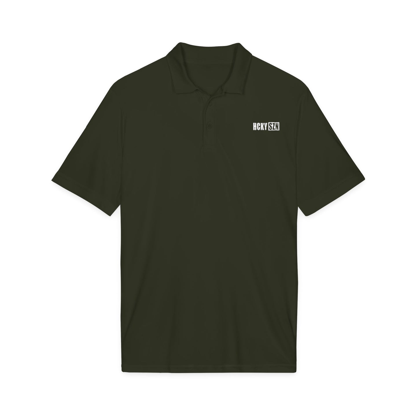 HCKY SZN Embroidered Performance Hockey Polo (Forest)