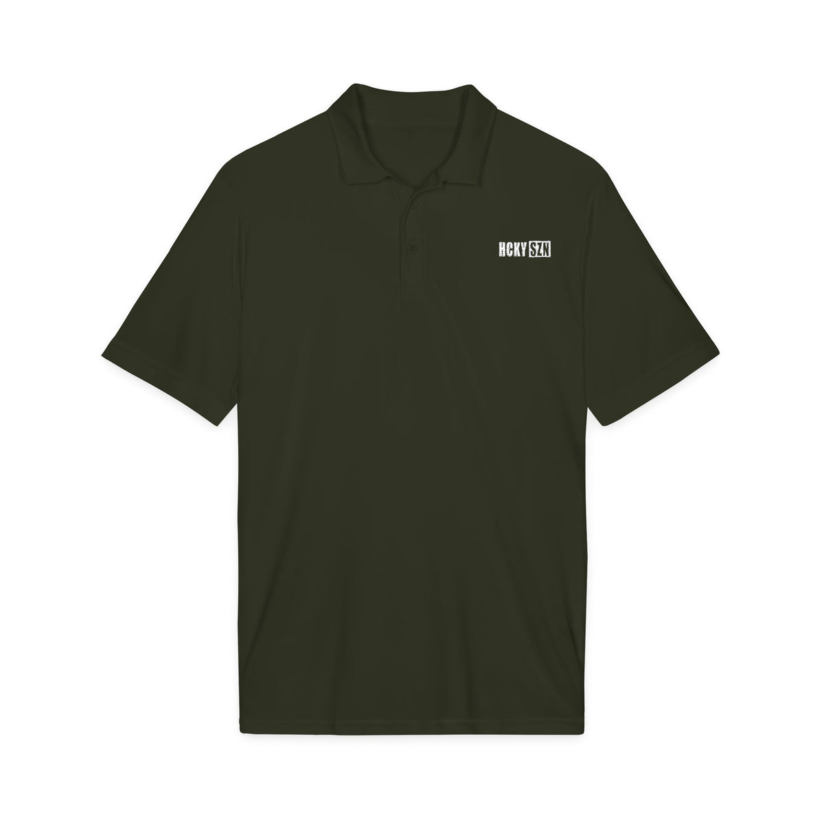 HCKY SZN Embroidered Performance Hockey Polo (Forest)