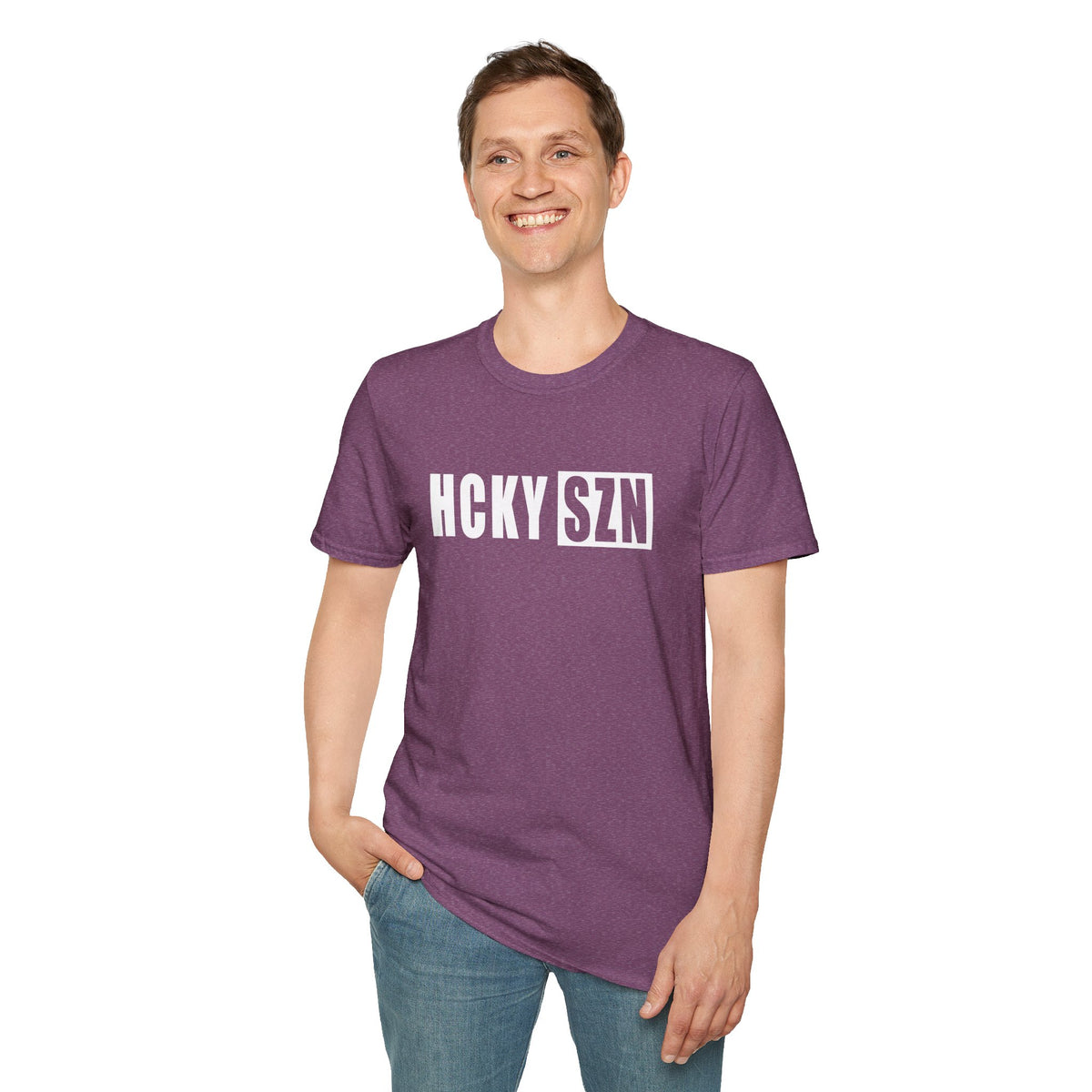 HCKY SZN Softstyle Tee Shirt (Heather Maroon)