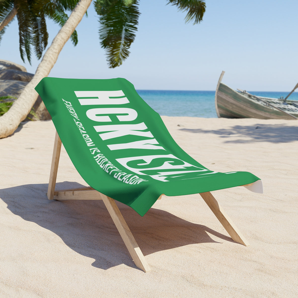 Every Season is HCKY SZN Beach Towel (Green)