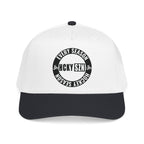 HCKY SZN Circle Logo Mid Profile Baseball Cap (White/Black/Black)