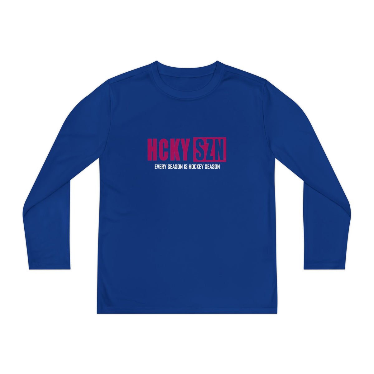 Every Season is HCKY SZN Youth Competitor Long Sleeve Tee (Raspberry Logo) - Various Colors
