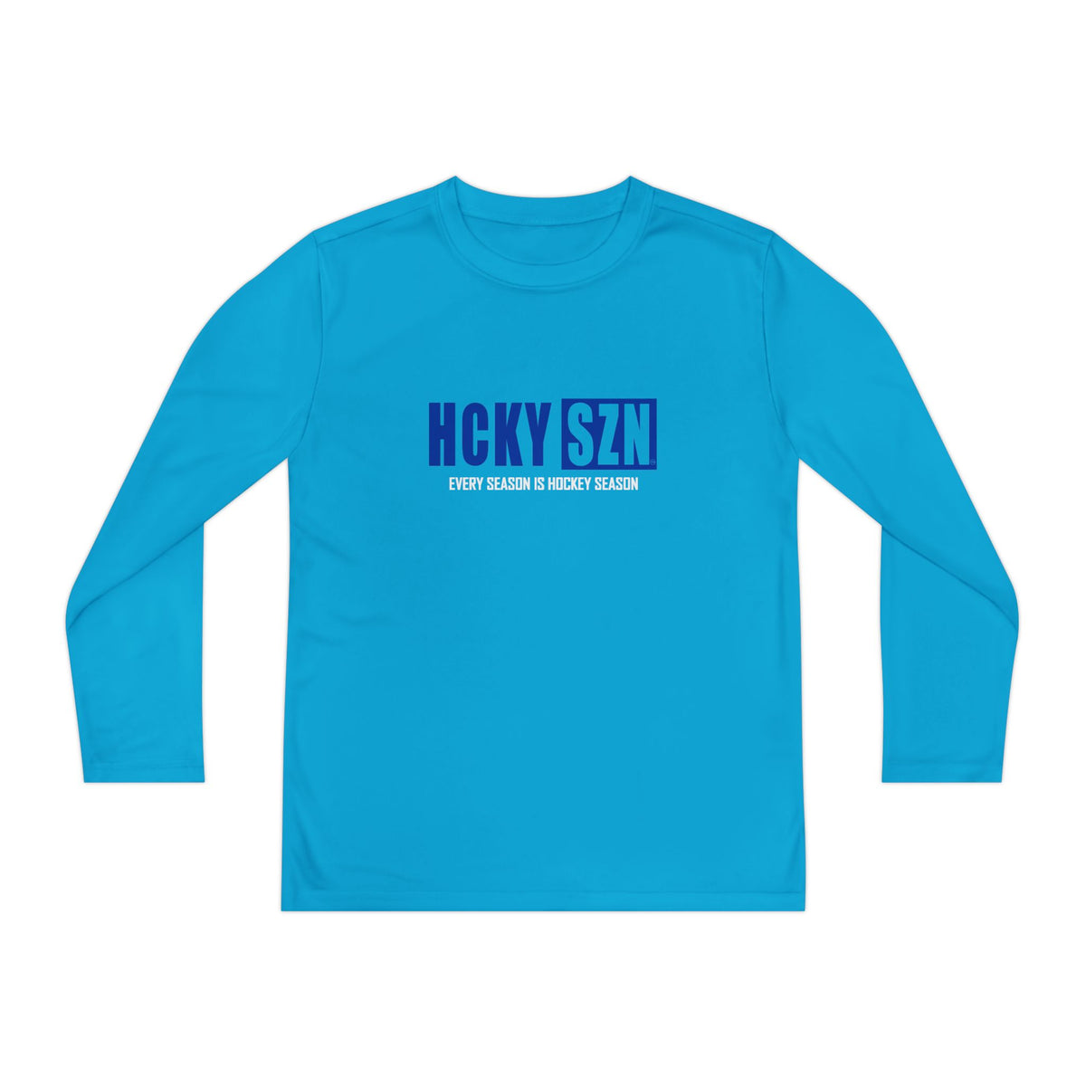 Every Season is HCKY SZN Youth Competitor Long Sleeve Tee (Blue Logo) - Various Colors