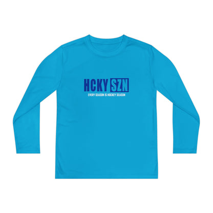 Every Season is HCKY SZN Youth Competitor Long Sleeve Tee (Blue Logo) - Various Colors