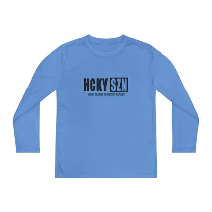 Every Season is HCKY SZN Youth Competitor Long Sleeve Tee (Black Logo) - Various Colors