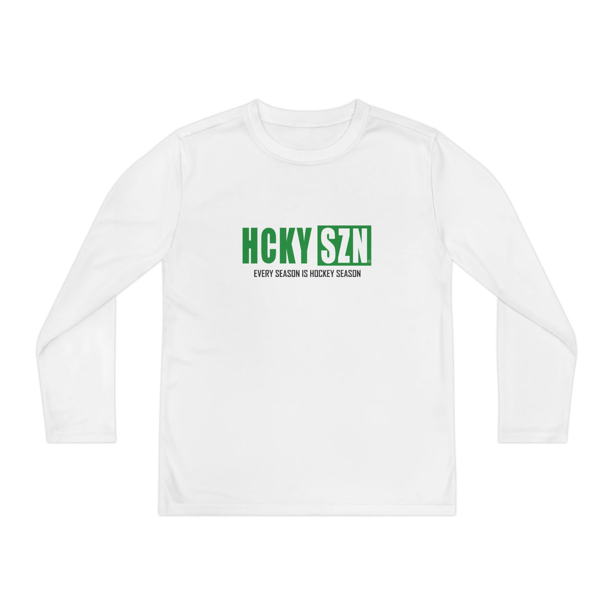 Every Season is HCKY SZN Youth Competitor Long Sleeve Tee (Green Logo) - Various Colors