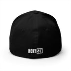 Upside Down HCKY SZN Embroidered Flex Fit Hat (Black/White)