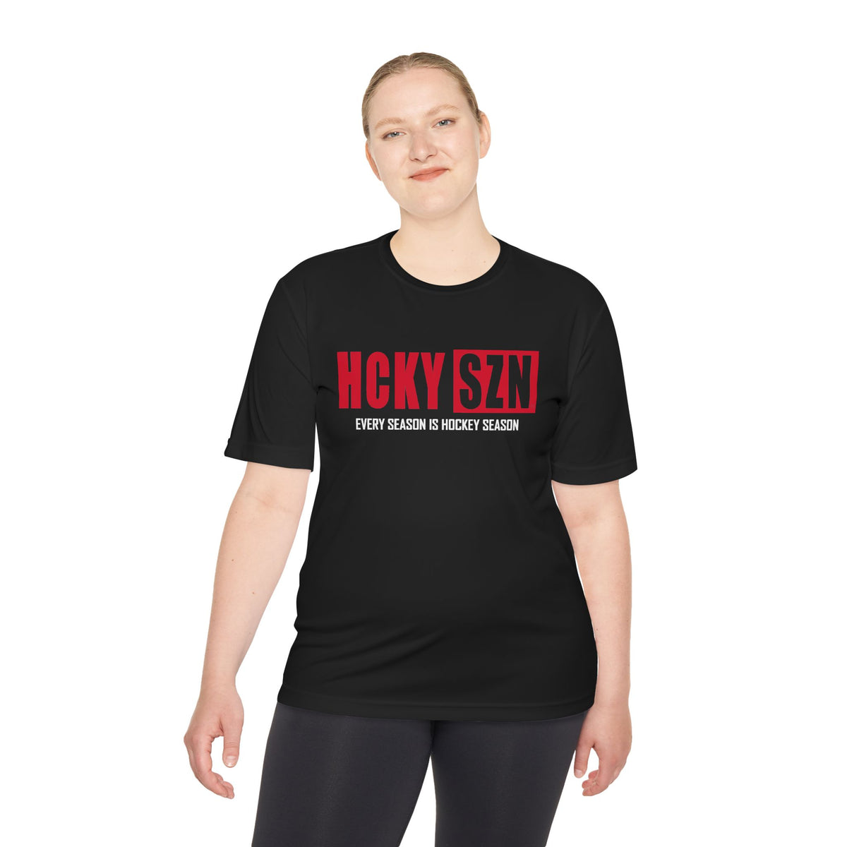 HCKYSZN Every Season Adult Performance Tee - Black/Red